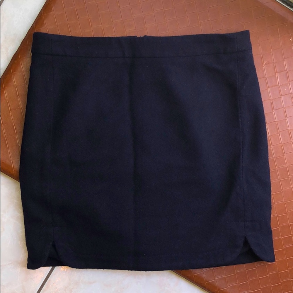 J. Crew Navy Felt Mini Skirt